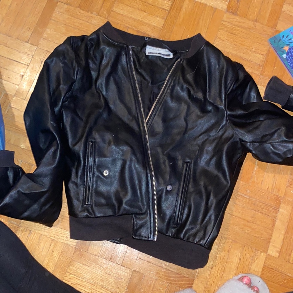 Nice noisy may faux leather jacket bomber style